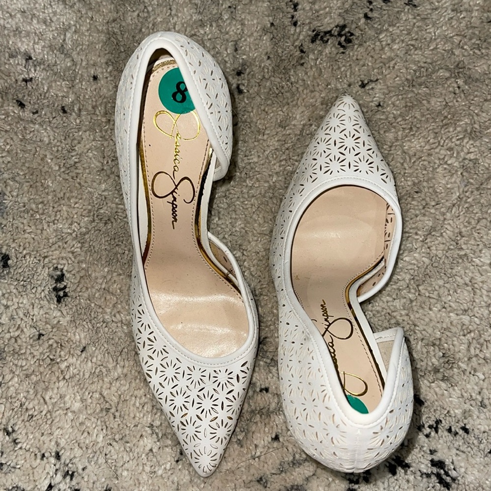 Jessica Simpson White Heel — Women’s 8